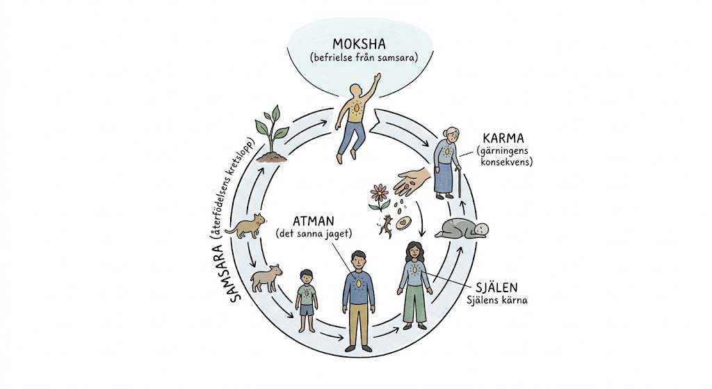 Centrala tankar i hinduism – karma, samsara, atman och moksha