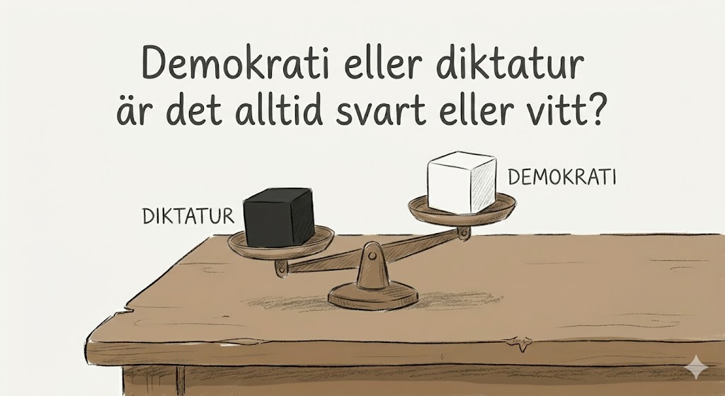Demokrati eller diktatur är det alltid svart eller vitt?