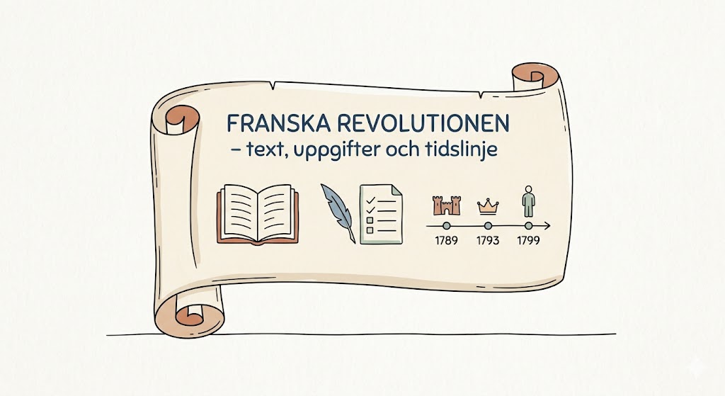 Franska revolutionen – text, uppgifter och tidslinje