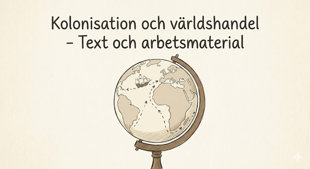 Kolonisation och världshandel – Text och arbetsmaterial