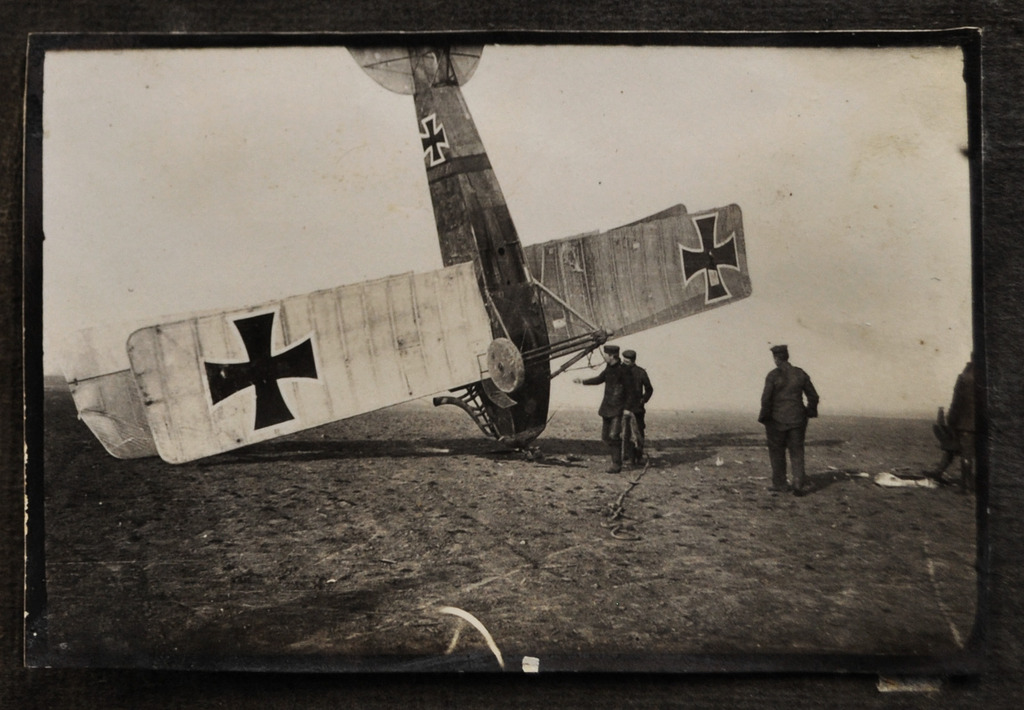 Ett kraschat flygplan från första världskriget