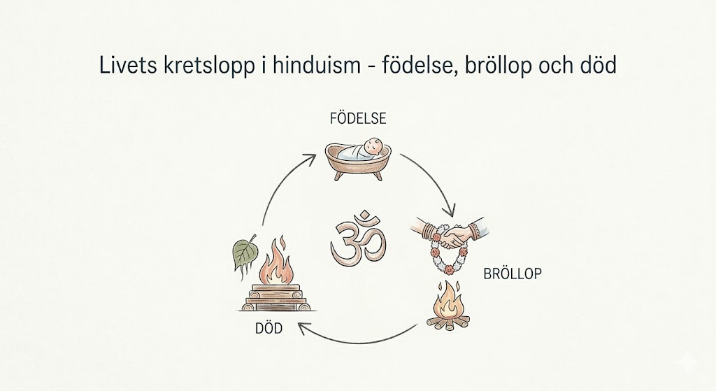 Livets kretslopp i hinduism – födelse, bröllop och död