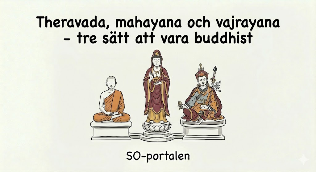 Theravada, mahayana och vajrayana – tre sätt att vara buddhist