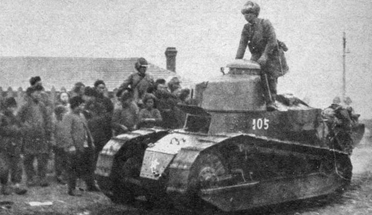 Japansk stridsvagn i Manchuriet under 1930-talet