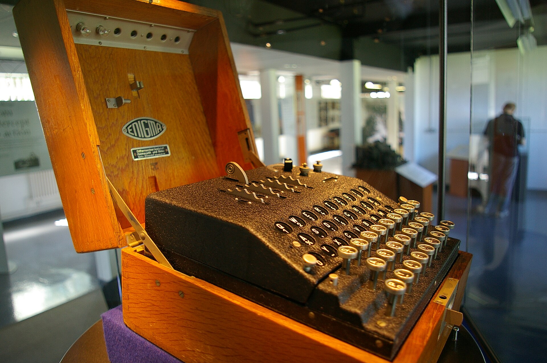 Enigma-maskin på Bletchley Park från andra världskriget