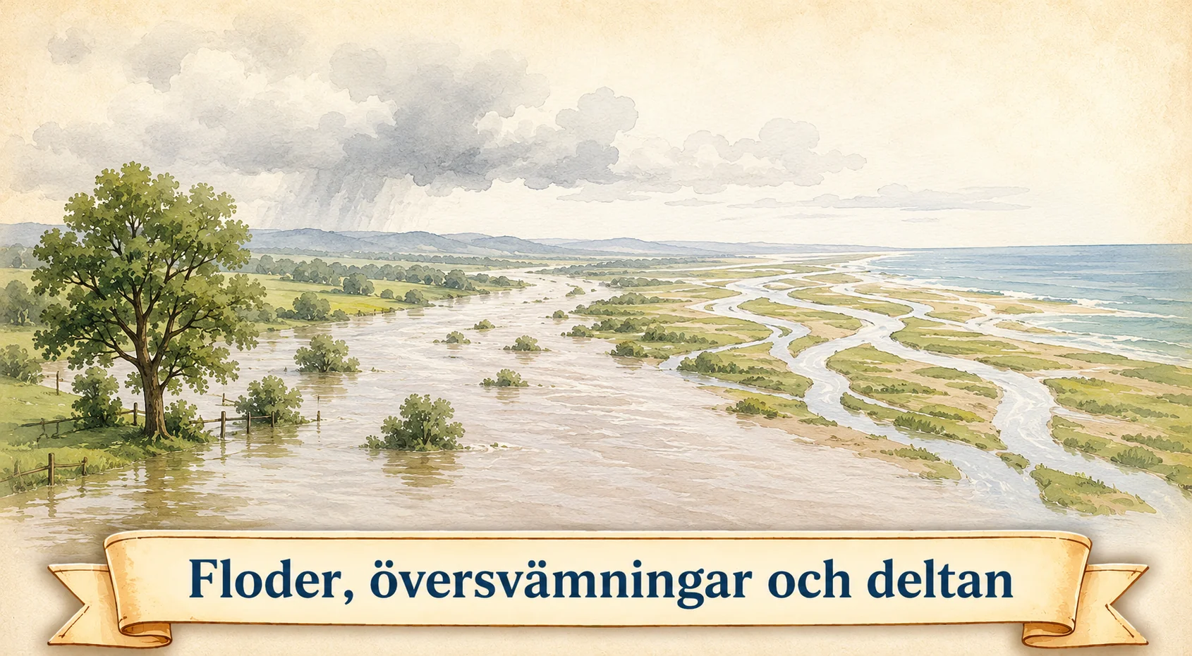Floder, översvämningar och deltan