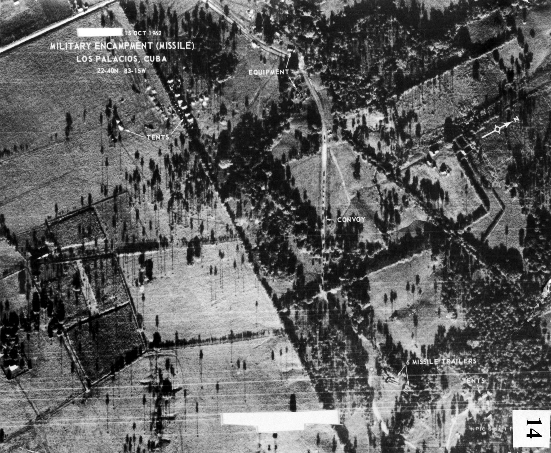 U-2-foto av sovjetiska robotfordon på Kuba 1962.