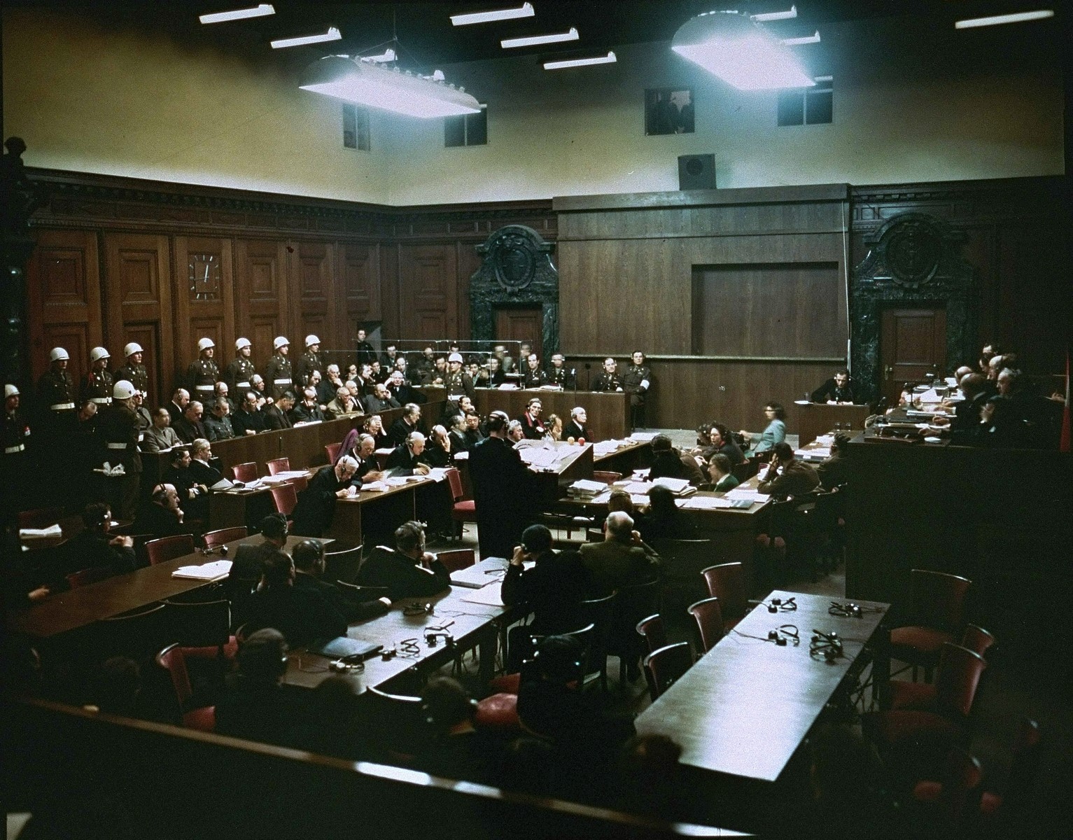 Rättssalen under Internationella militärtribunalen i Nürnberg