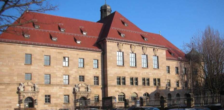Justitiepalatset i Nürnberg där rättegångarna hölls