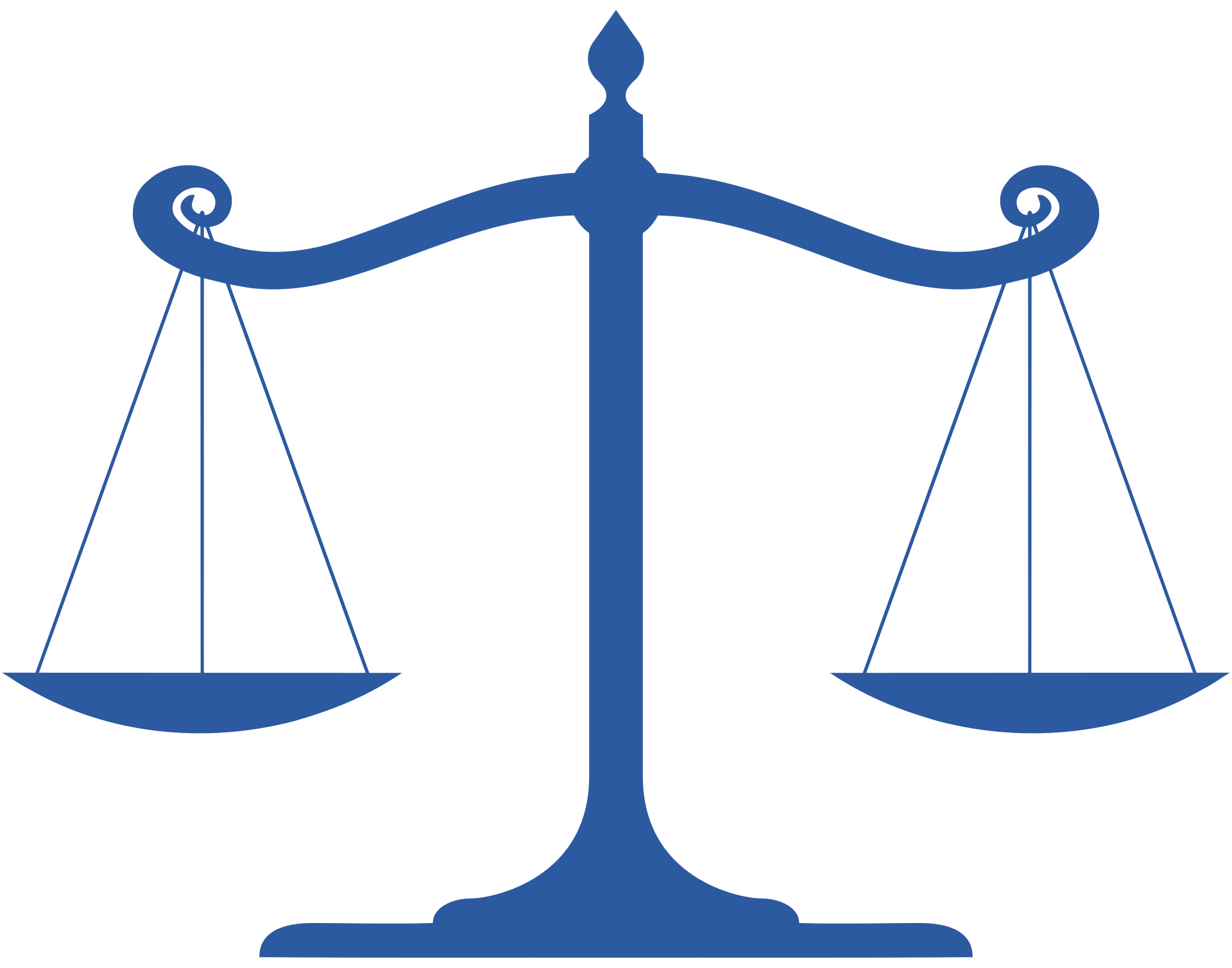 Rättvisans våg som symbol för lag och balans.