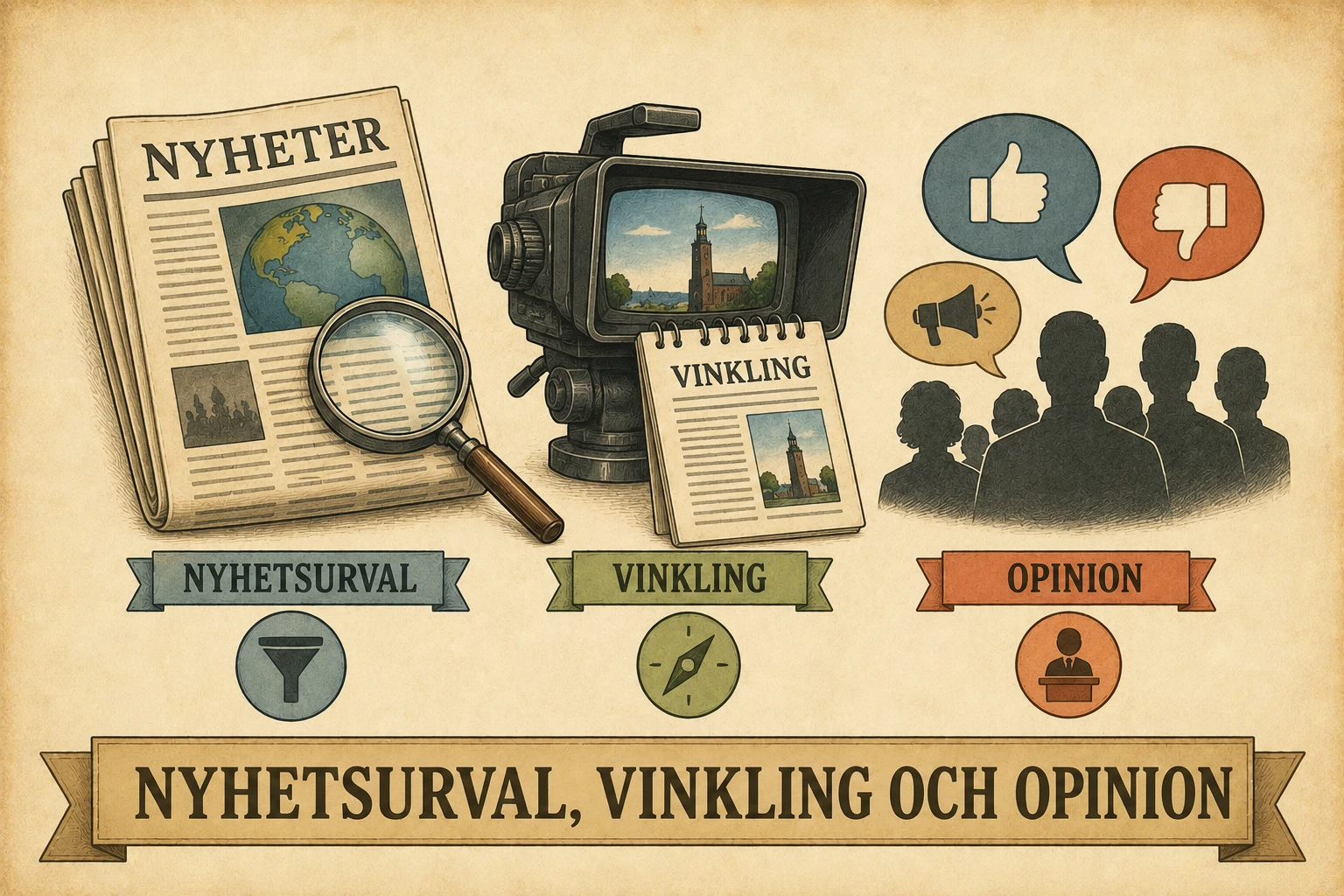 Nyhetsurval, vinkling och opinion