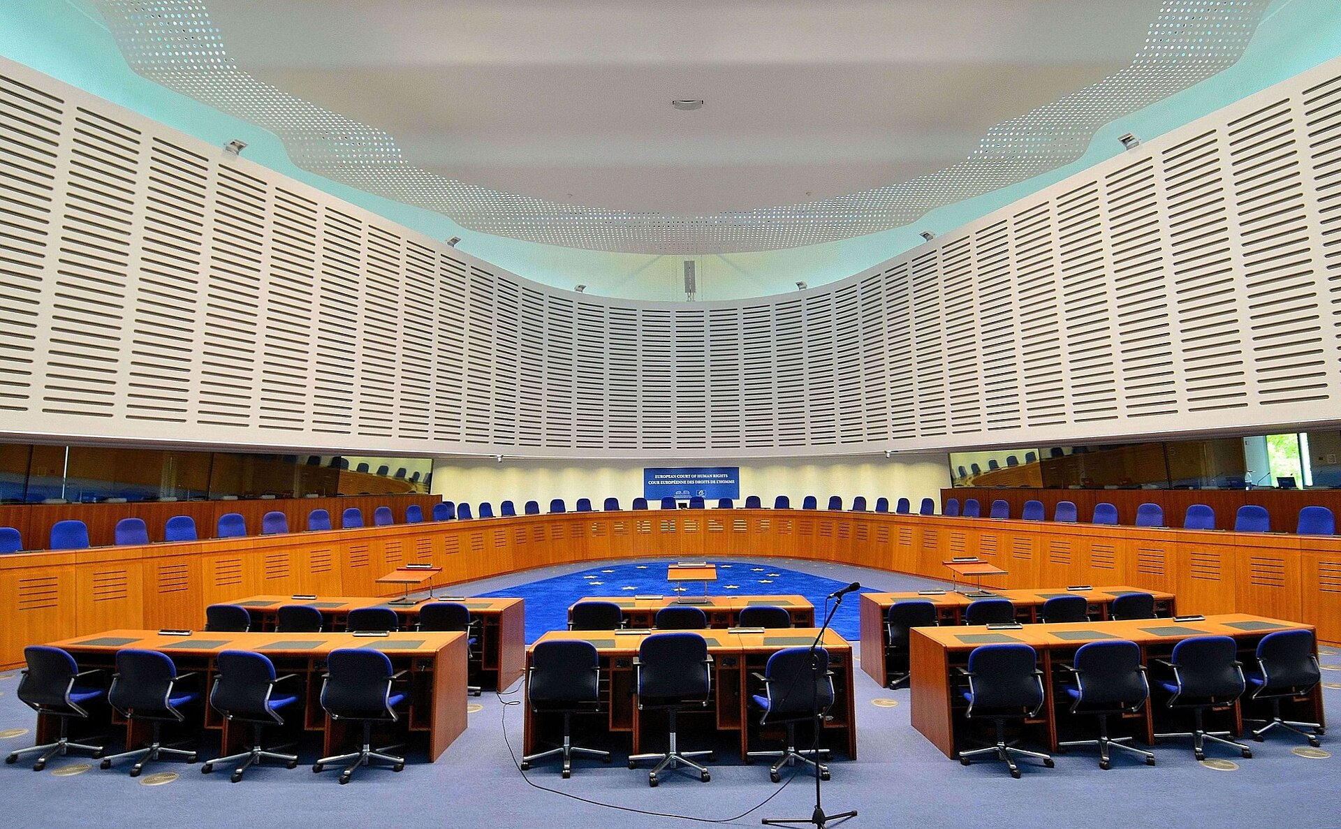 Rättssalen i Europadomstolen.