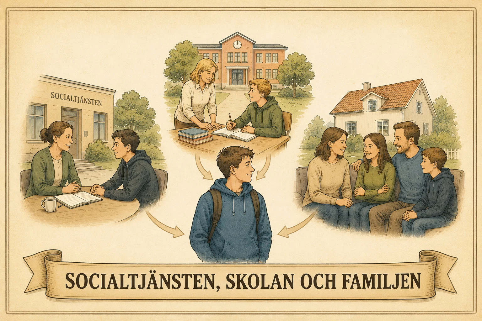 Socialtjänsten, skolan och familjen