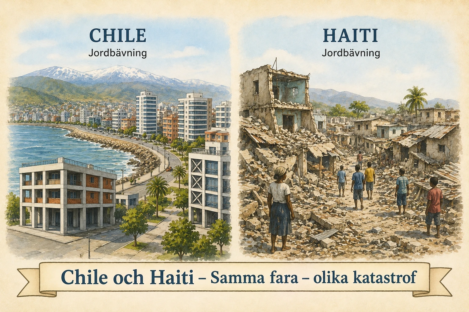 Haiti och Chile – Samma risker
